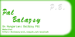 pal balazsy business card