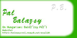 pal balazsy business card